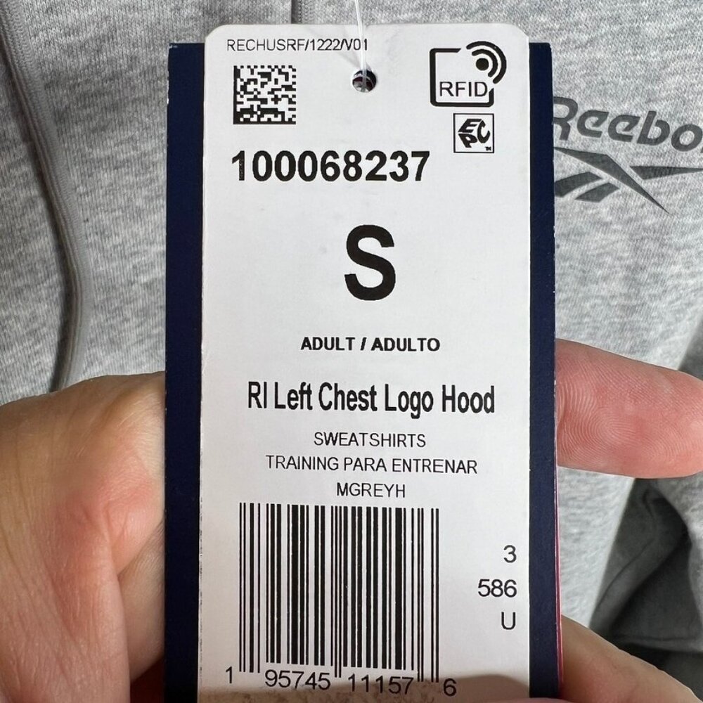 Reebok Men's Identity Fleece Pullover Hoodie - Gray Size S - Picture 6 of 7
